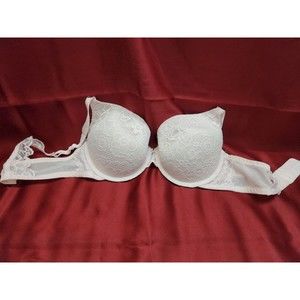 No Boundaries Bra Womens Size 36D Lace White Underwire NoBo Mesh Light Pink